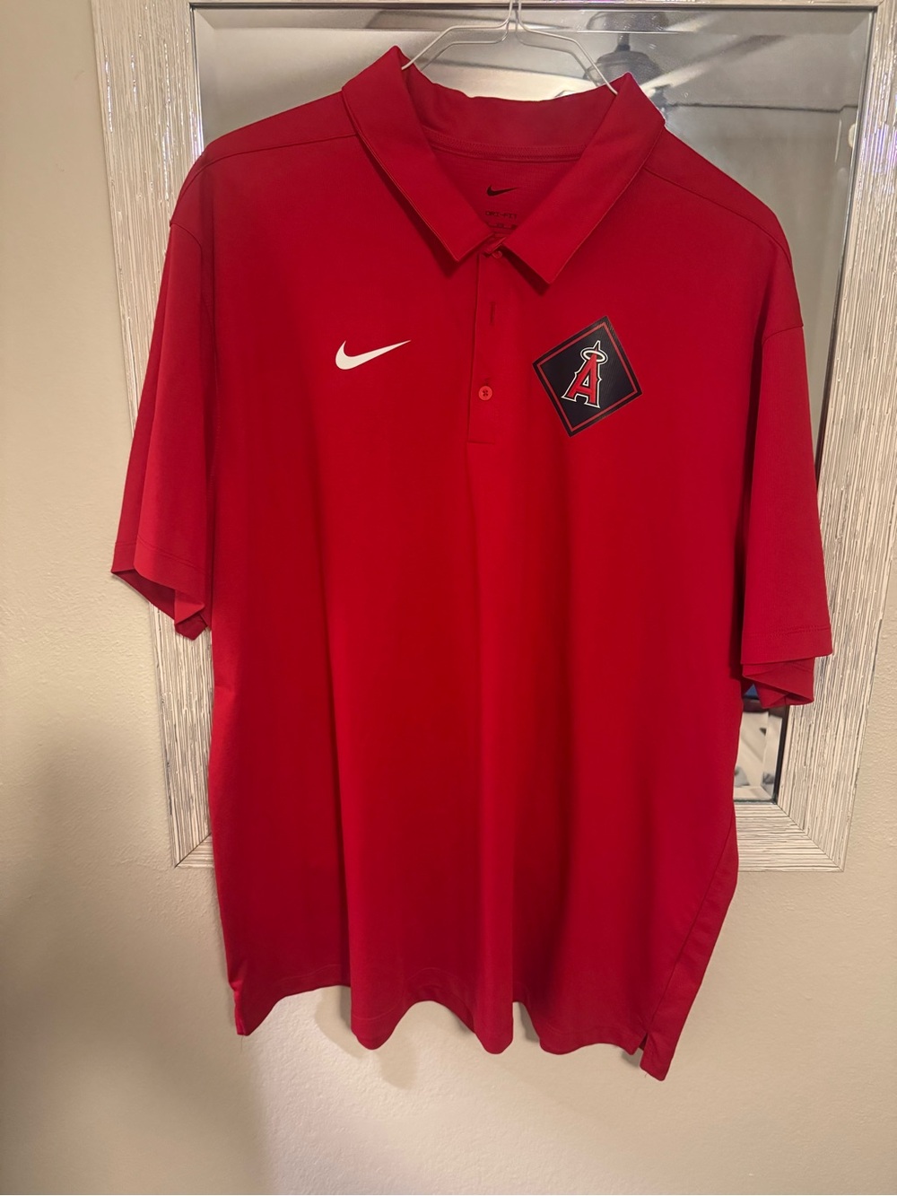 Nike Los Angeles Angels MLB Dri-FIT Red Polo Shirt Men’s 3XL